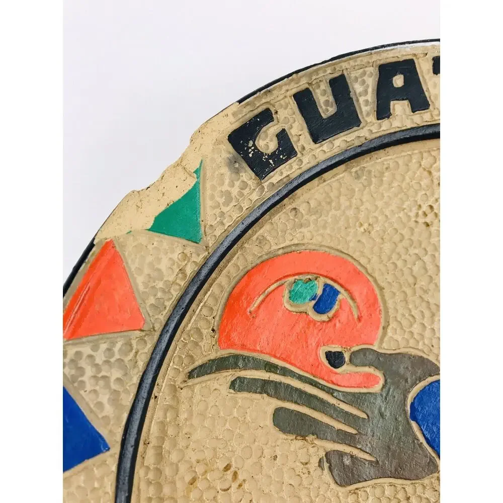 Rare Antique Earthy Clay Pottery Plate From Guatemala 12